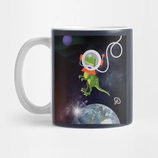 Confused T-Rex in Space Funny Kids Mug